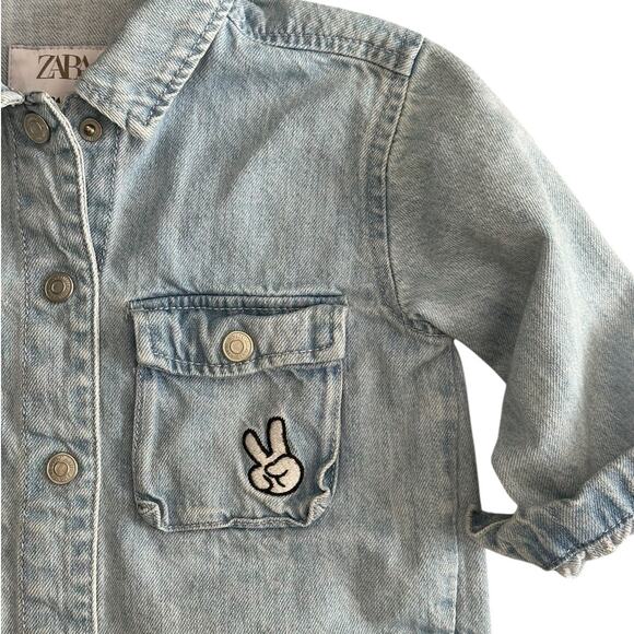 ZARA X DISNEY BABY Minnie Mouse Denim Jacket Size 18-24m - Picture 3 of 6